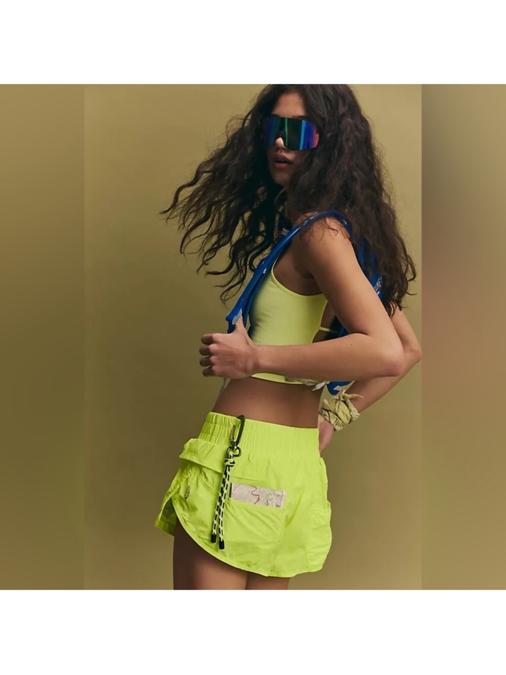 Free People FP movement Above And Beyond Shorts - Highlighter Yellow Size XS